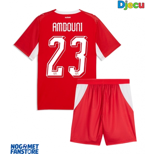 Švicarska Zeki Amdouni #23 Domaci Dres za djecu SP 2026 Kratak Rukav (+ Kratke hlače)